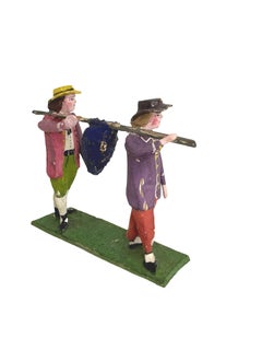 Rare Antique Grulich Christmas Nativity Figure, late 19th Century Folk Art