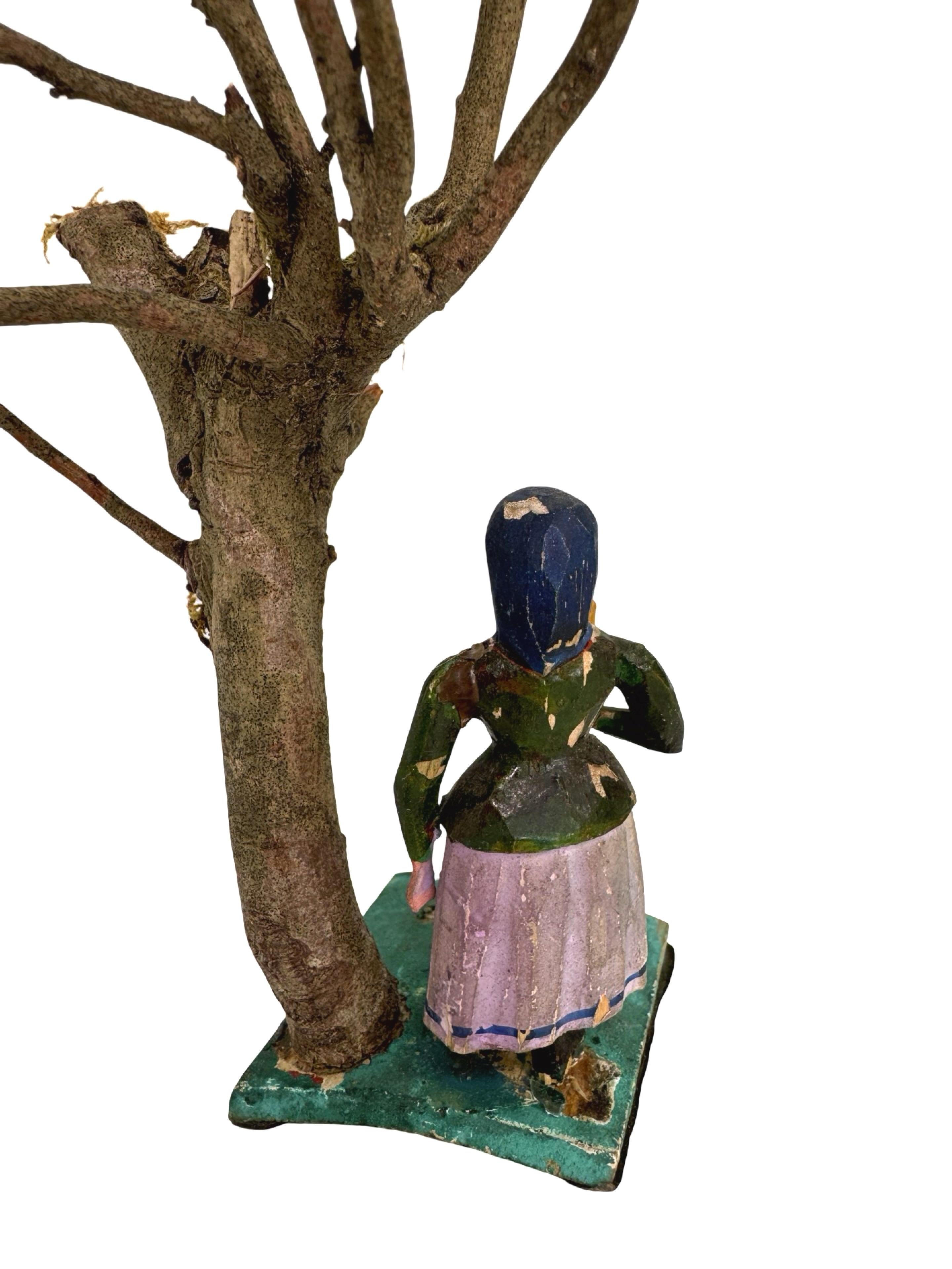 Rare Antique Grulich Christmas Nativity Figure, late 19th Century Folk Art (19. Jahrhundert) im Angebot