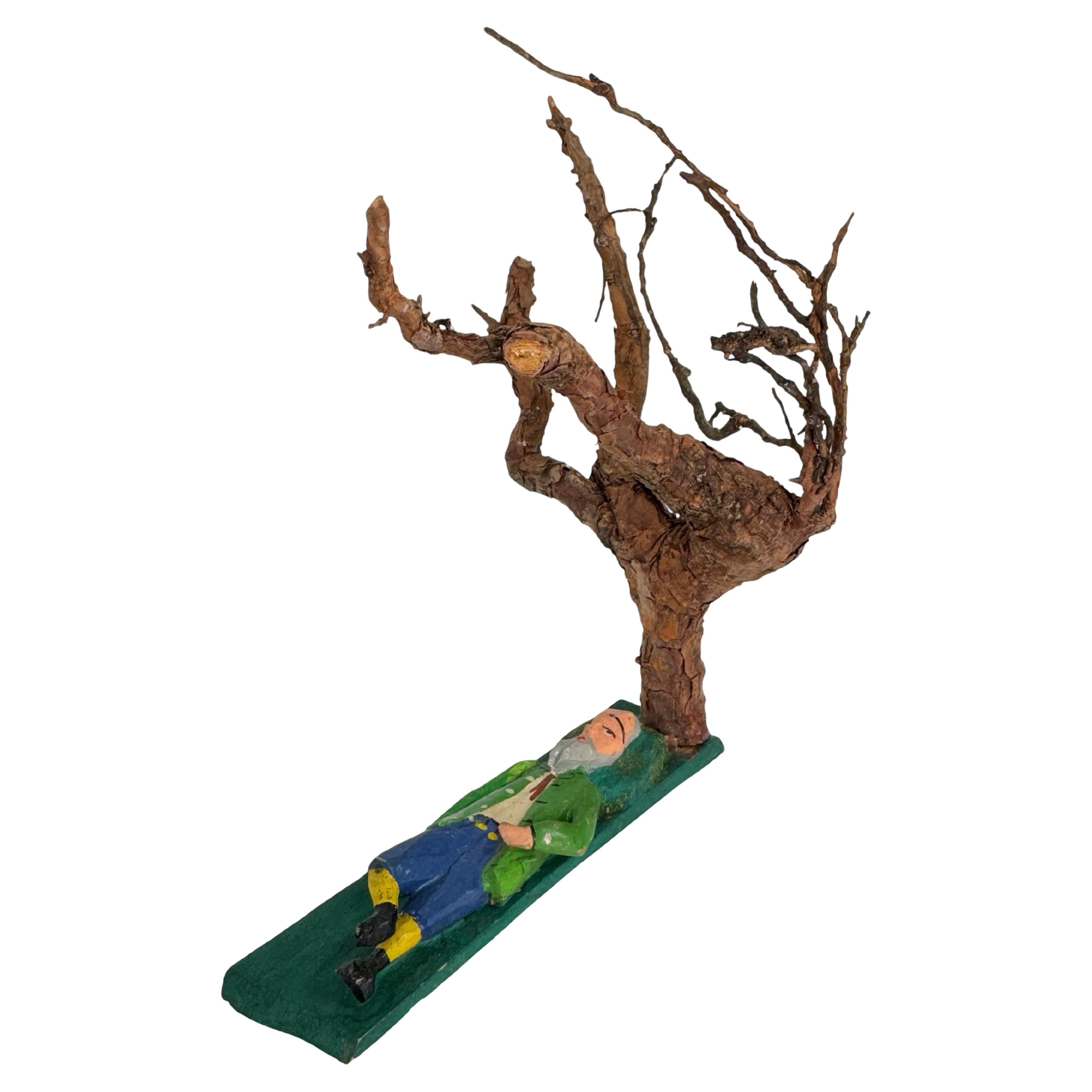 Rare Antique Grulich Christmas Nativity Figure, late 19th Century Folk Art