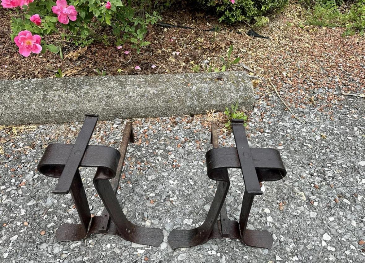 Rare Antique Gustav Stickley Andirons (Model 238) -  W3063 For Sale 10