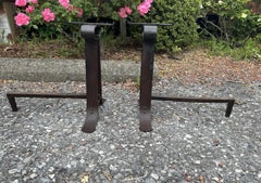 Rare Antique Gustav Stickley Andirons (Model 238) -  W3063