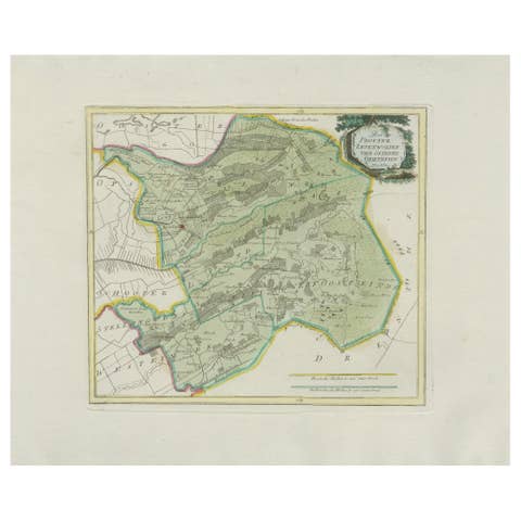 Rare Antique Hand-Colored Map of Eastern Friesland by von Reilly, 1791