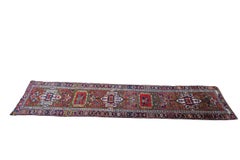 Raro tappeto antico Heriz Runner Tappeto antico fatto a mano Serapi 3x18 94cm x 531cm