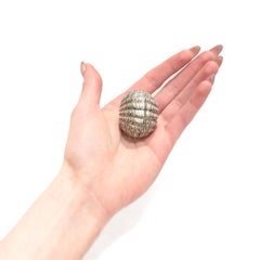 Rare Antique Hilliard & Thomason Sterling Silver Clam Shell Form Nutmeg Grater