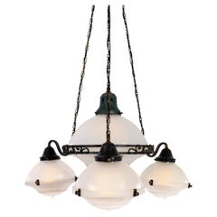 Rare Antique Holophane Extra Large Decorative Church Chandelier