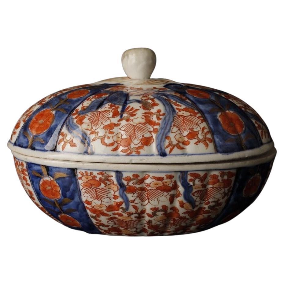 Rare bol couvert en porcelaine Imari Porcelain. Période Edo