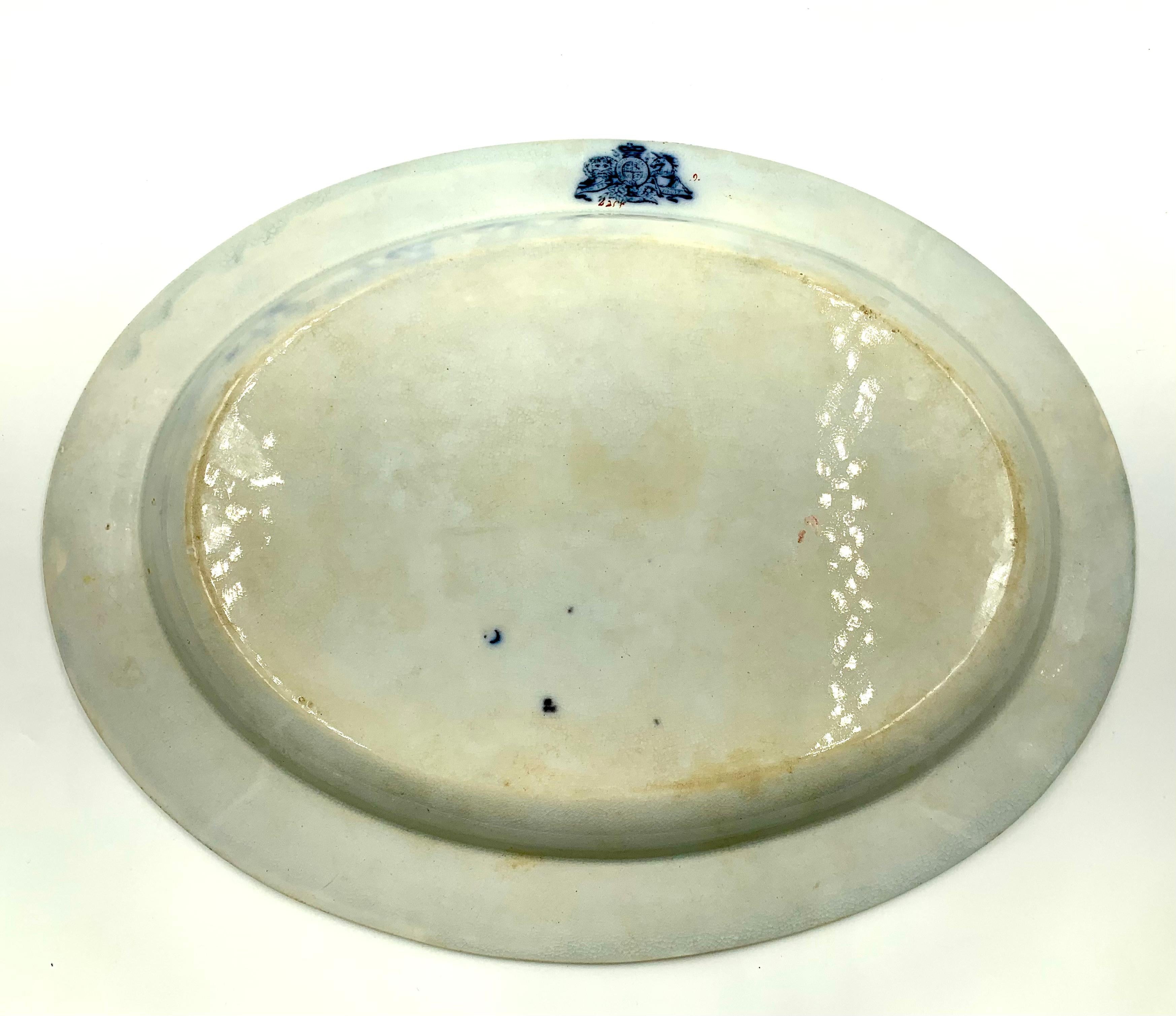 Seltene antike Mason's Ironstone Ashworth Chinoiserie große Servierplatte im Zustand „Gut“ im Angebot in New York, NY