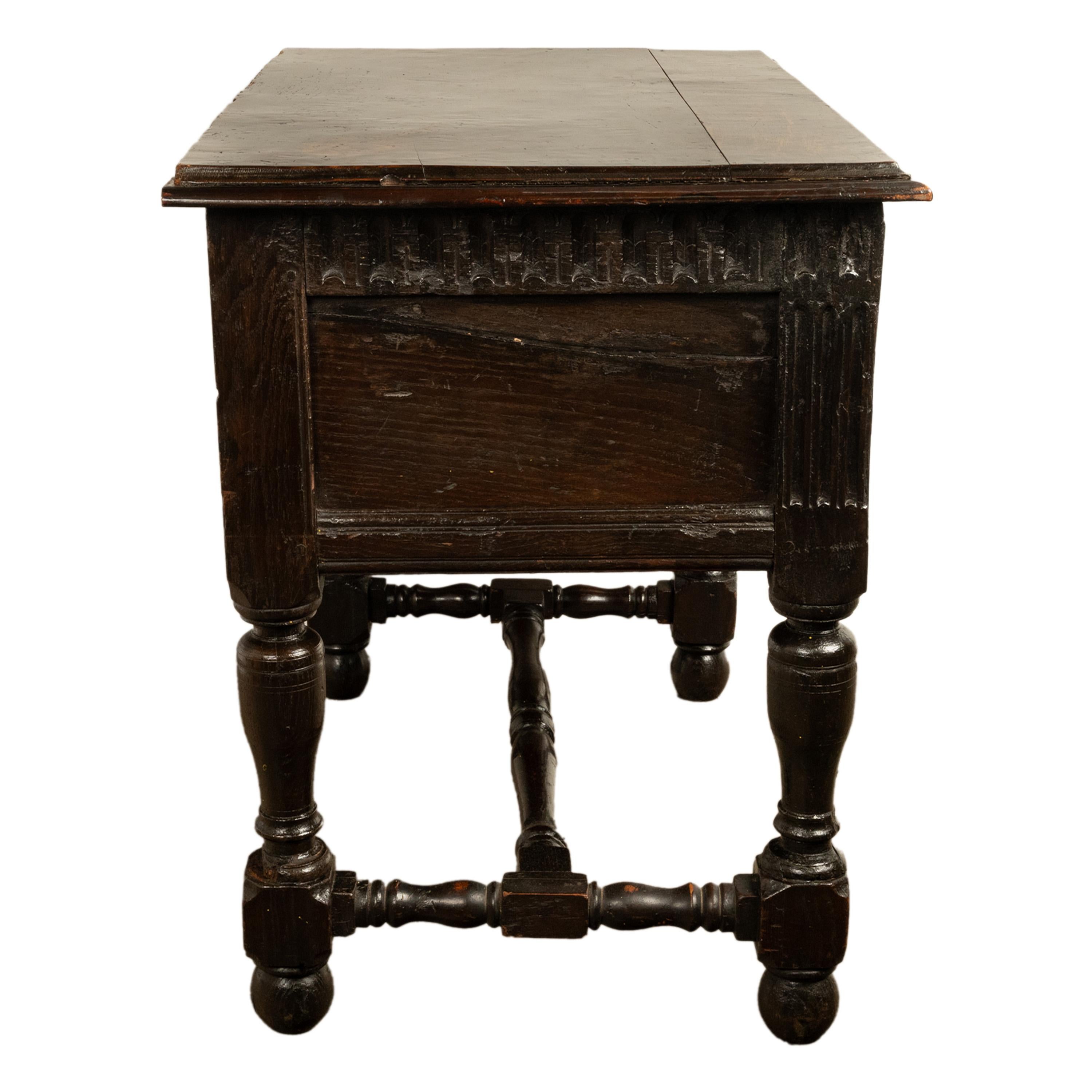 Rare Antique James I Jacobean Carved Oak Side Table Sideboard Cupboard 1620 For Sale 8