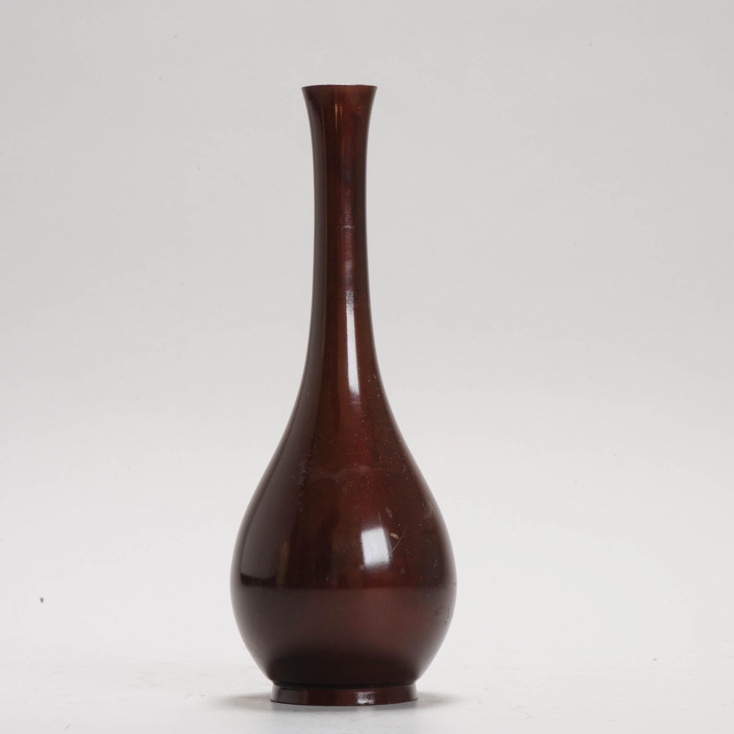 Cloisonné Raro vaso antico giapponese in bronzo con marchio del tempio sul lato inferiore, XIX sec. in vendita