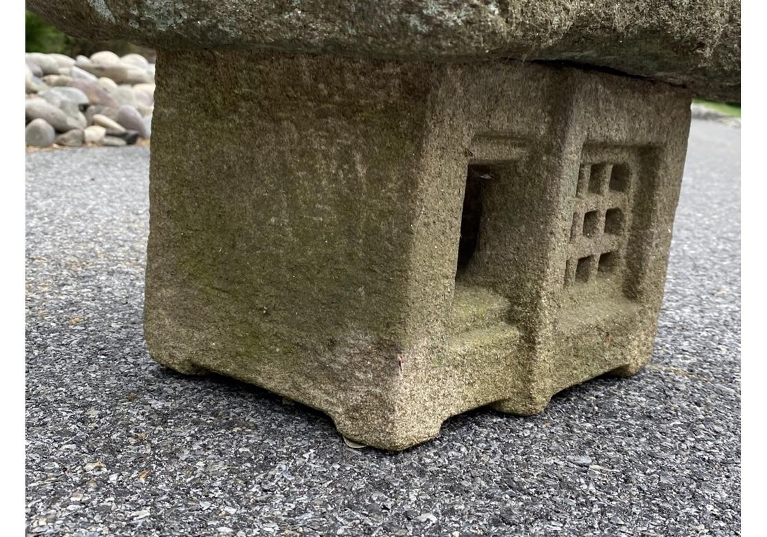 Rare Antique Japanese Carved Stone Garden Cottage Model For Sale 10