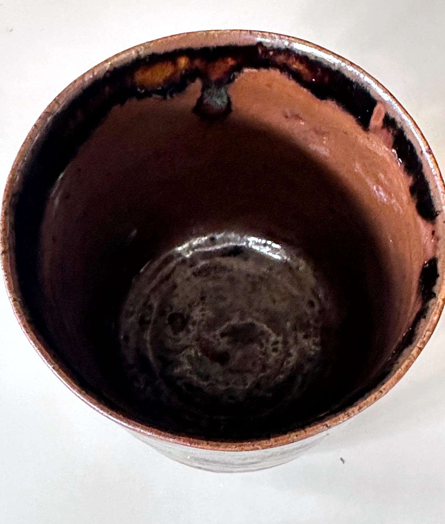 Rare Antique Japanese Ceramic Takatori Ware Hoso Mizusashi en vente 2