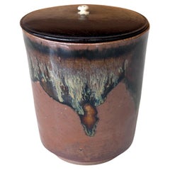 Rare Antique Japanese Ceramic Takatori Ware Hoso Mizusashi