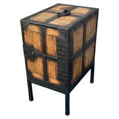 Rare Antique Japanese Edo Era c1800 Funadansu Ship's Tansu Chest w/ Stand 17"