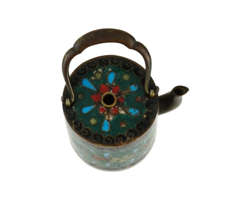 19th Century Rare Antique Japanese Meiji Cloisonne Enamel Water Dropper For Sale