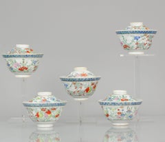 Rare Antique Japanese Meiji Period Set of Tea Bowls Porcelain Straits