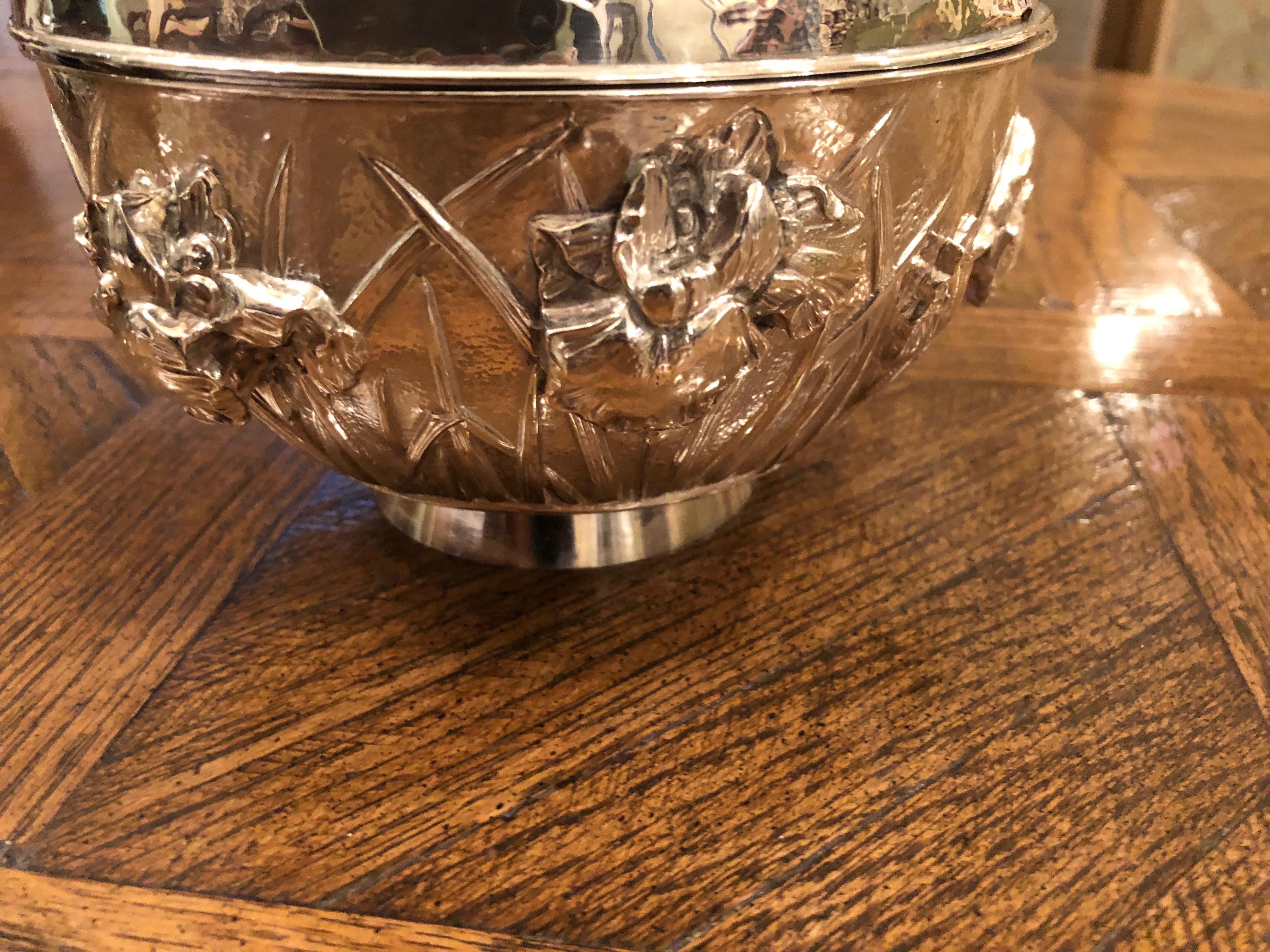 Rare Antique Japanese Meiji Period Solid Silver Bowl with Lid For Sale 11