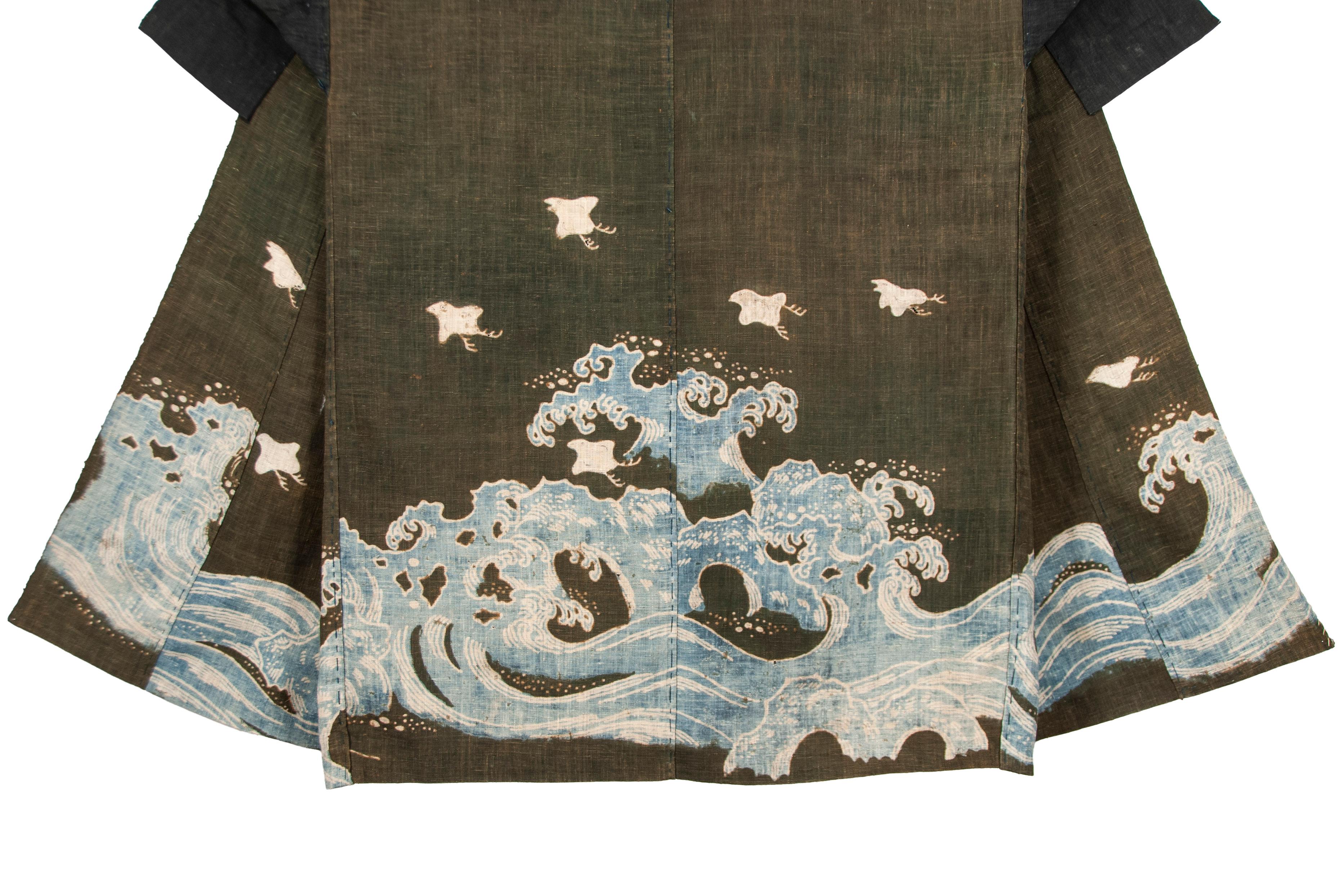 Raro Kimono Japonés Antiguo de Gran Tamaño para Dormir (Yogui) siglo XIX en venta