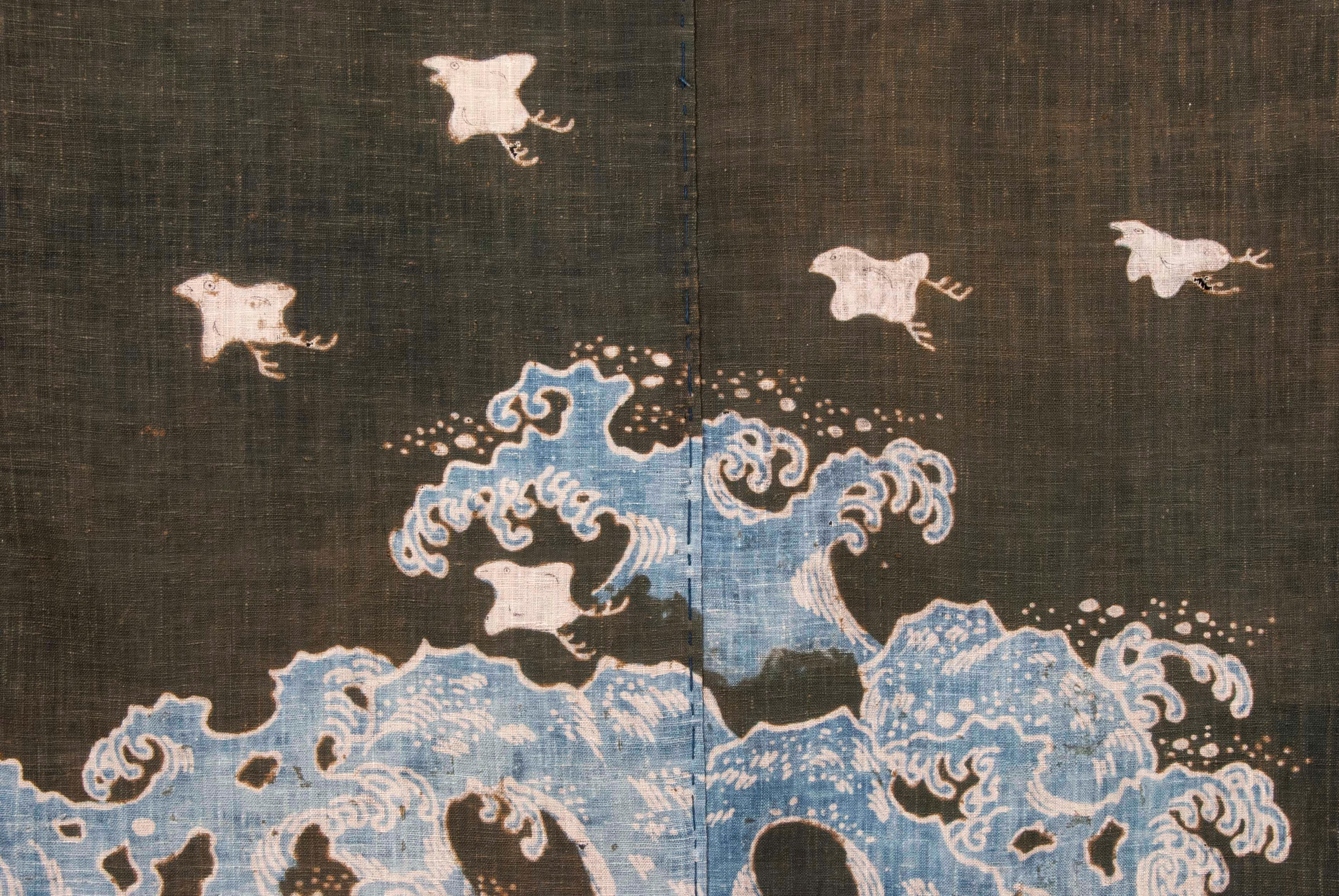 Raro Kimono Japonés Antiguo de Gran Tamaño para Dormir (Yogui) Algodón en venta
