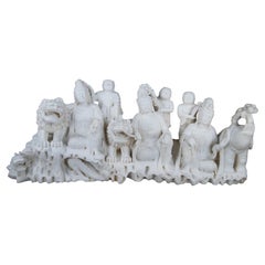 Chinese Shaka Triad Sculpture Foo Dogs Elephant Dragon Statue 59"