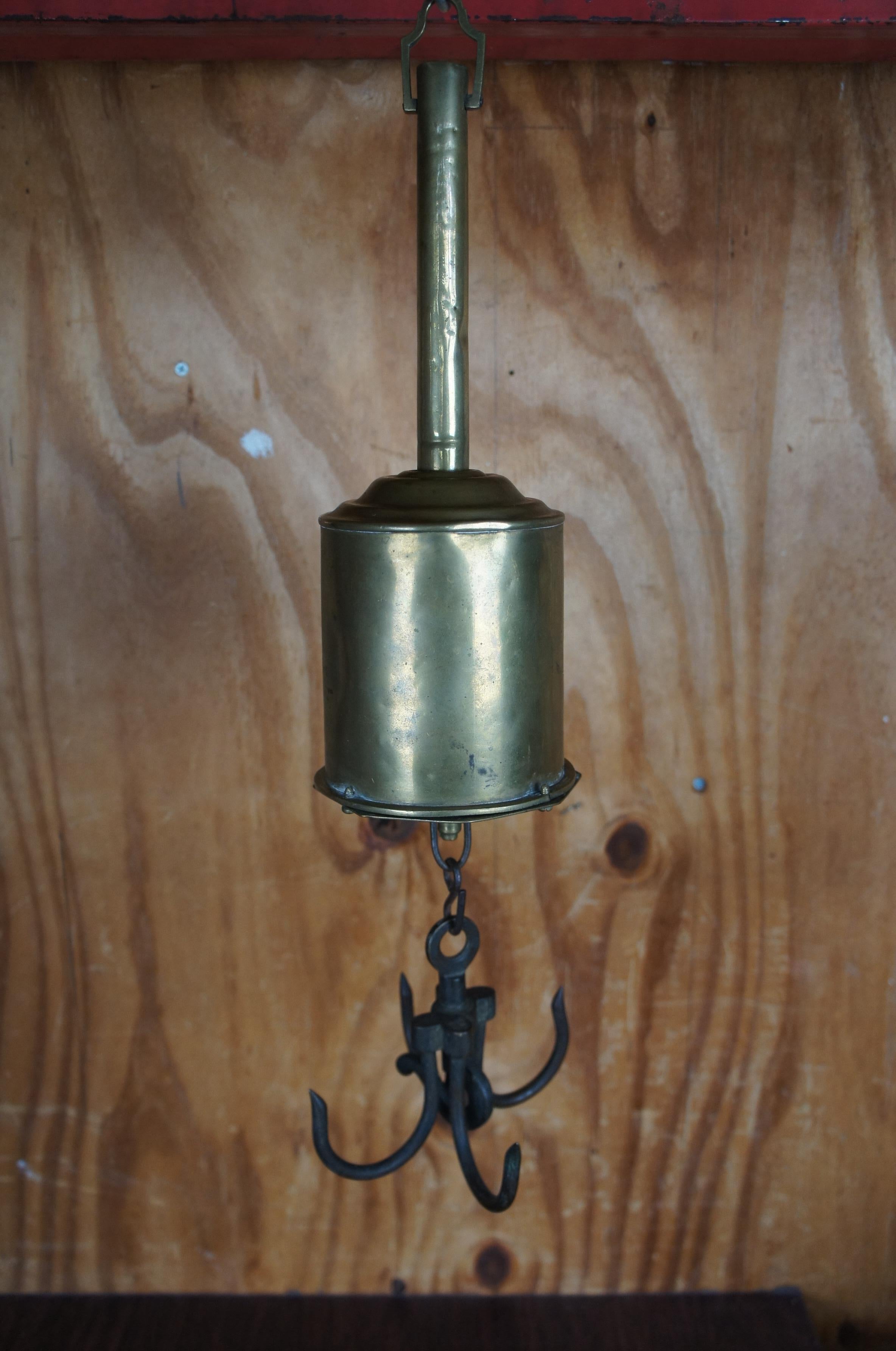 Rare Antique John Linwood English Georgian Brass Spit Meat Roasting Bottle Jack 6