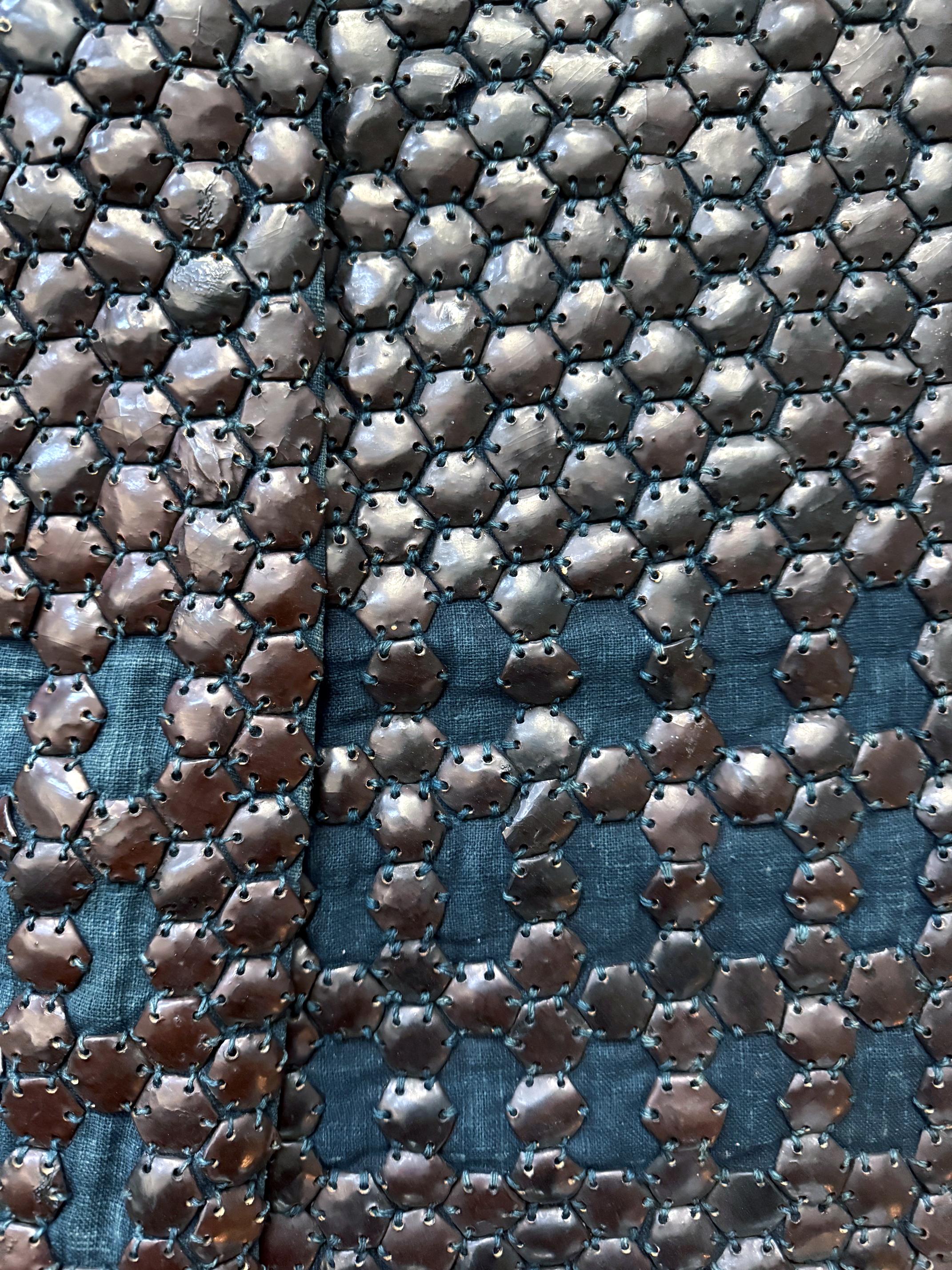 Rare Antique Kikko Katabira Armor Jacket Edo Period im Angebot 4