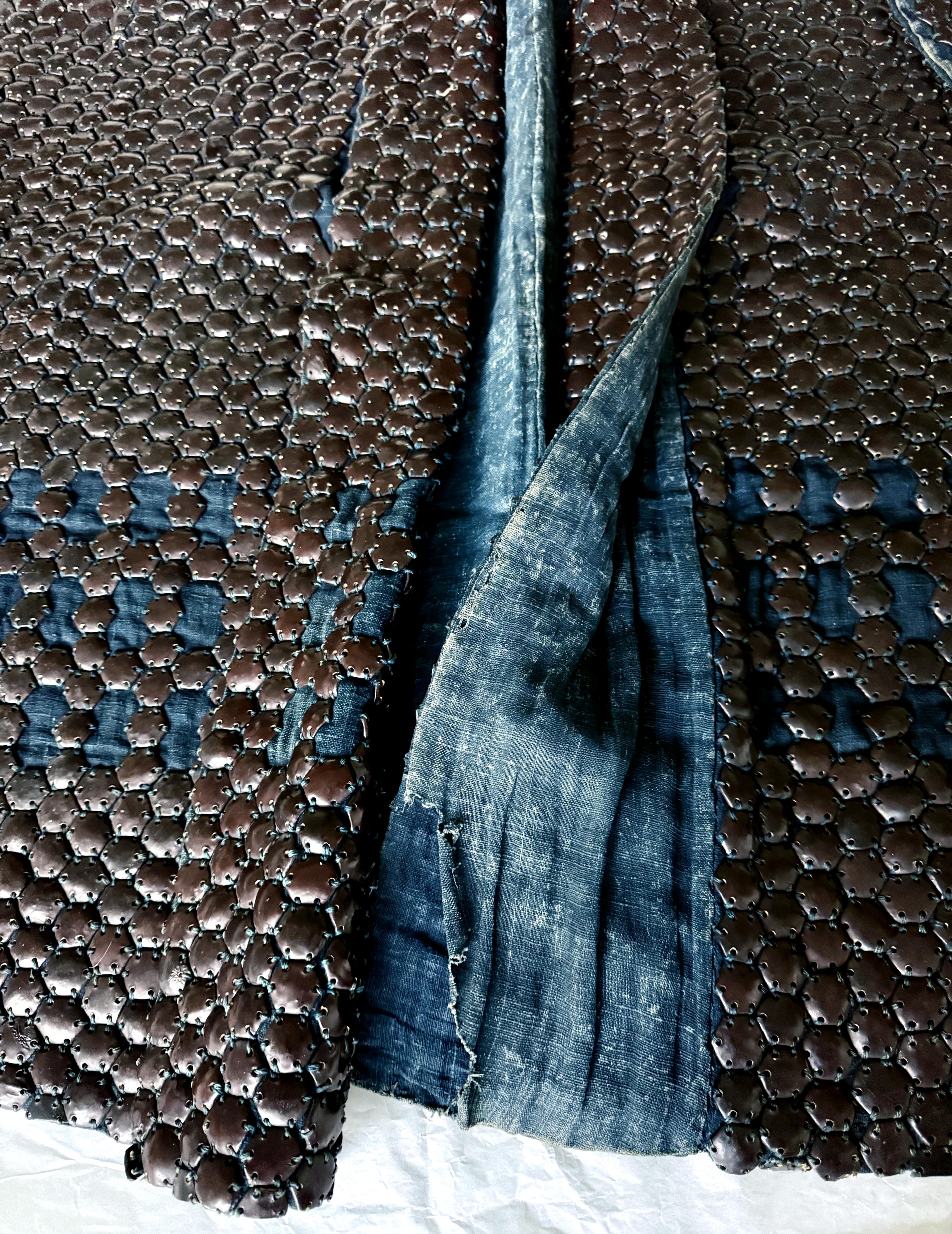 Rare Antique Kikko Katabira Armor Jacket Edo Period im Angebot 6