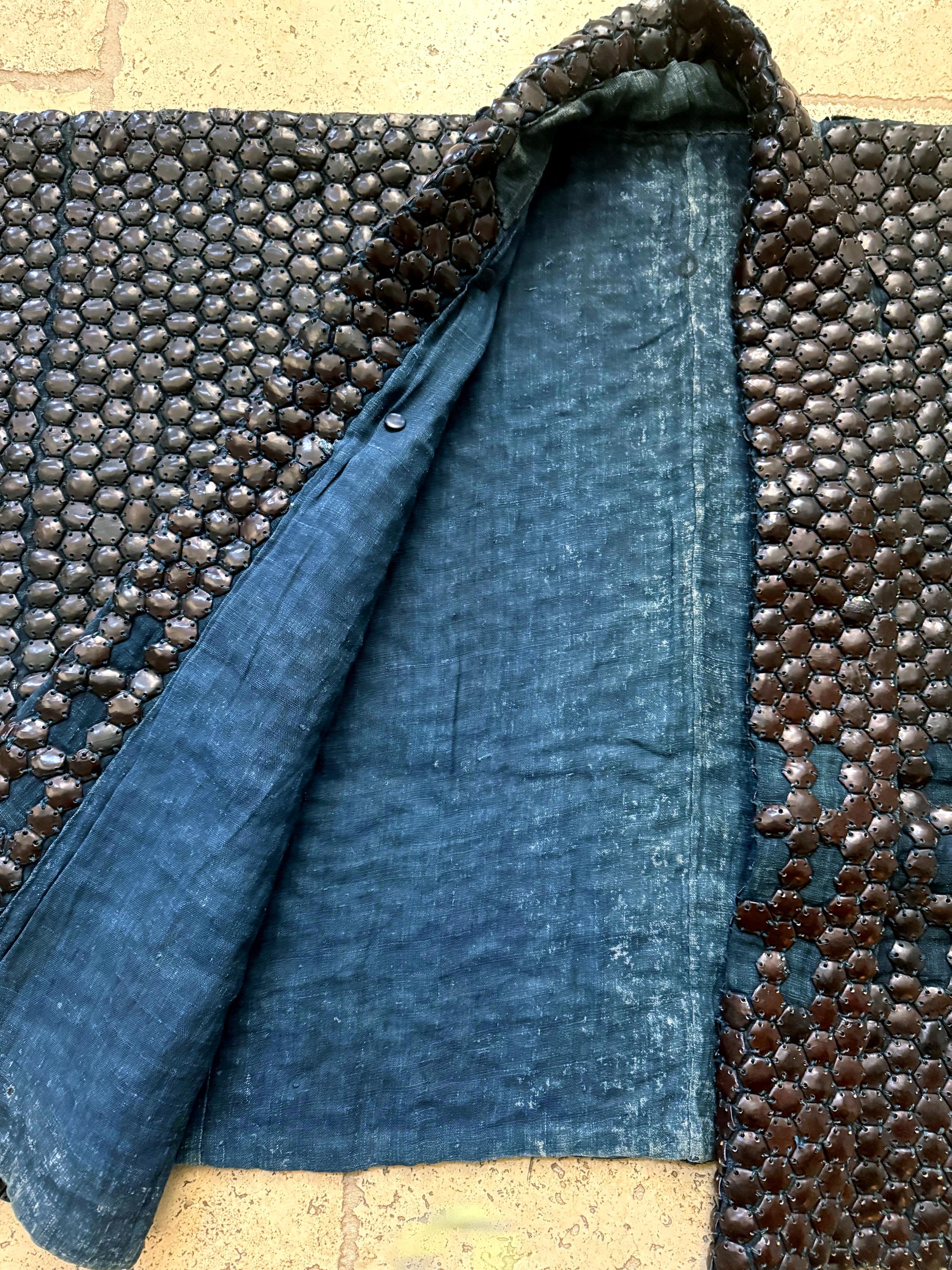 Rare Antique Kikko Katabira Armor Jacket Edo Period im Angebot 3