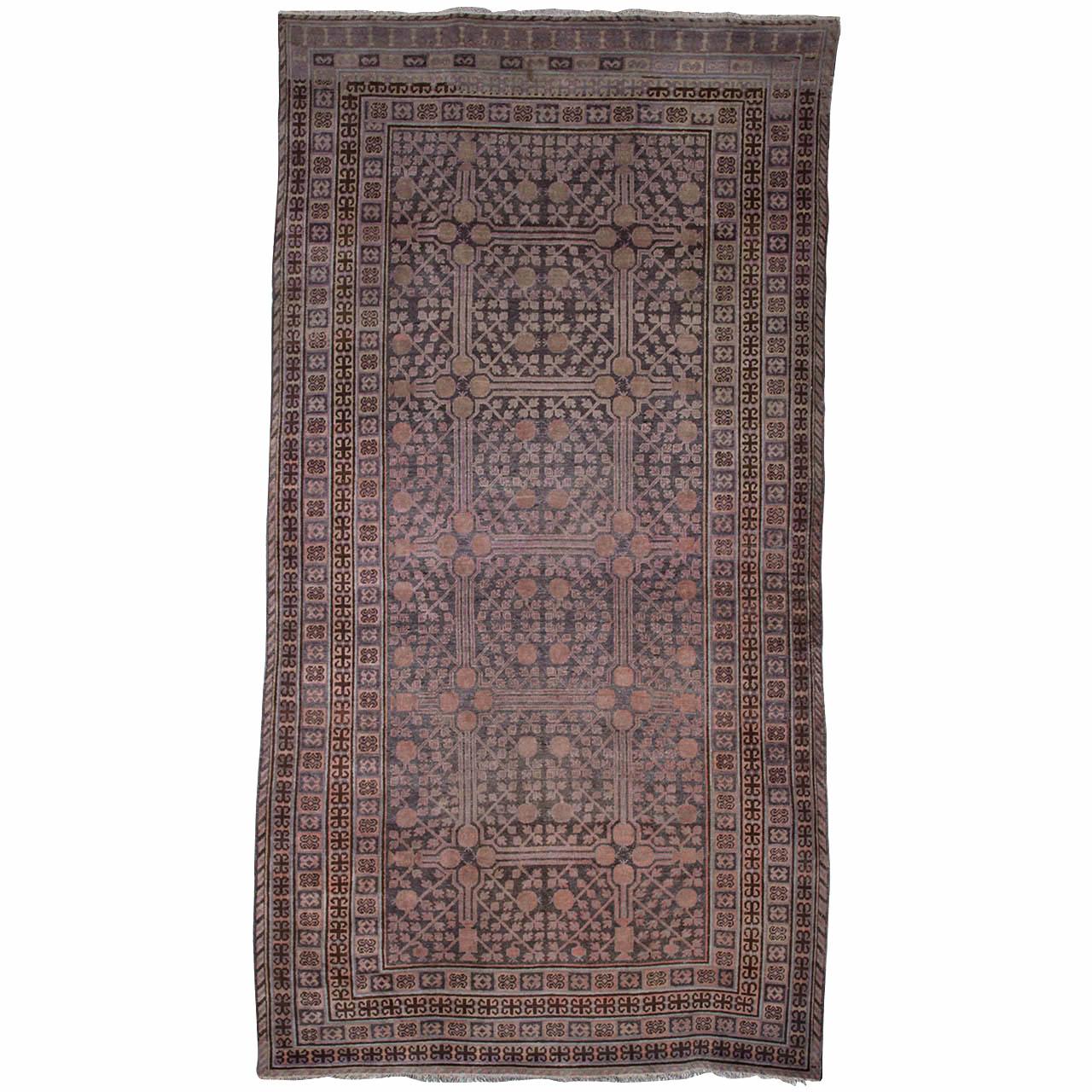 Asian Rare Antique Kothan Carpet or Rug For Sale