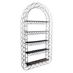 Rare étagère en fil de fer française de grande taille etagere