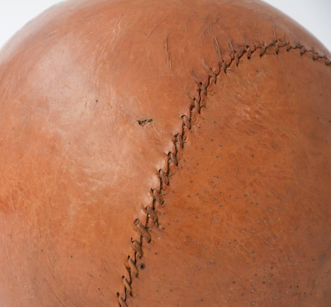 Belgian Rare Antique Leather Medicine Ball