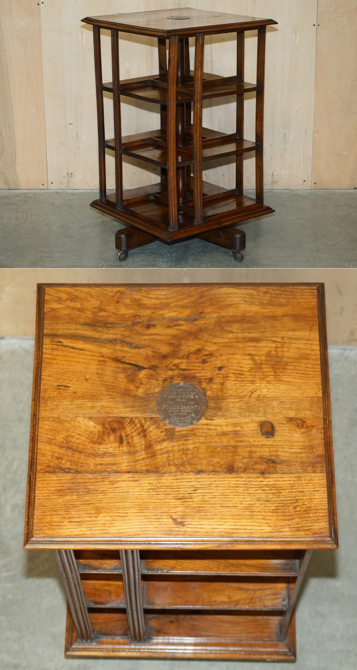 Royal House Antiques

Royal House Antiques is delighted to offer for sale this super rare Revolving bookcase table with was crafted from Reclaimed oak from Lord Nelson's flagship boat HMS Foudroyant 

Please note the delivery fee listed is just a