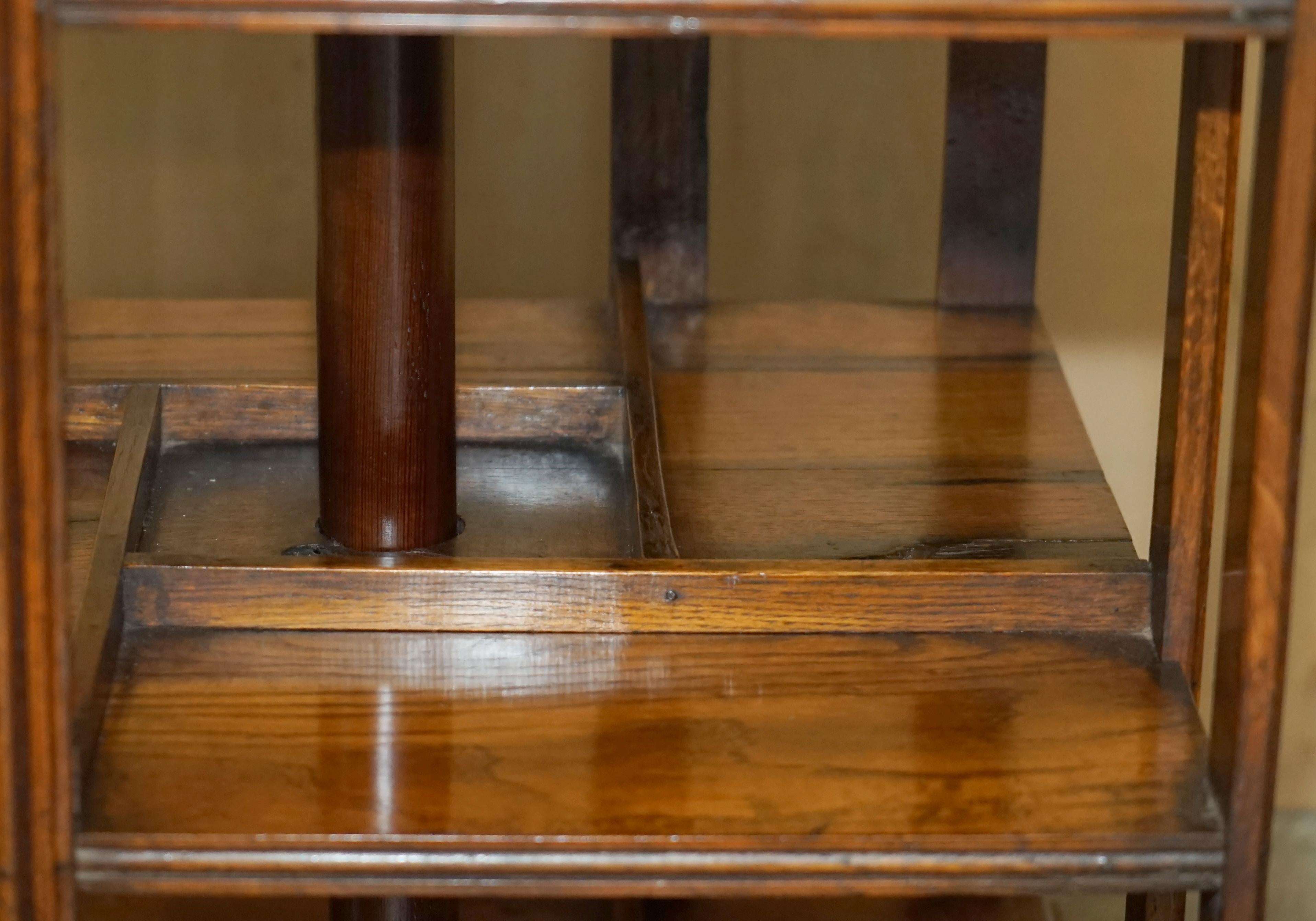 Oak RARE ANTiQUE LORD NELSON HMS FOUDROYANT REVOLVING BOOKCASE TABLE RECLAIMED OAk