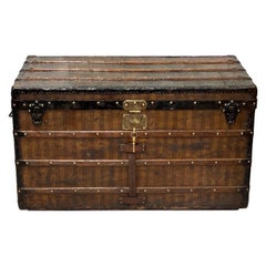 Rare Antique Louis Vuitton Striped Shipping Trunk