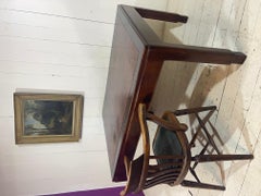 Rare table de réfectoire ancienne en acajou recouverte de cuir de Samlesbury Hall