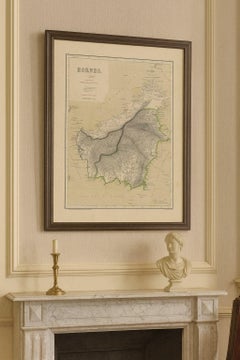 Rare Antique Map of Borneo (Kalimantan), Dutch East Indies Colonial Era, 1884