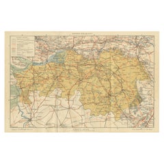 Rare Antique Map of Noord-Brabant – Sleeswijk Atlas of the Netherlands, 1914