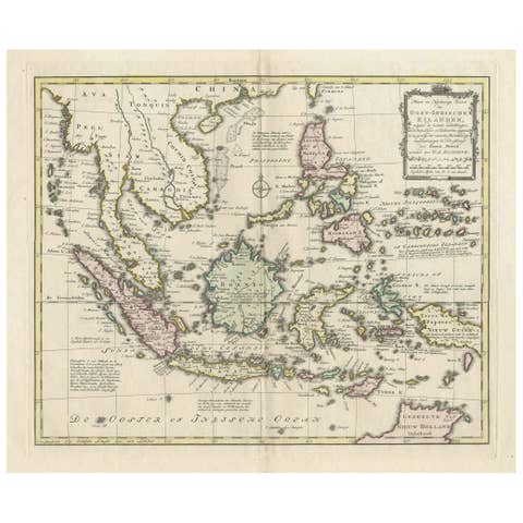 Rare Antique Map of the Dutch East Indies 'Indonesia', 1774