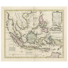 Rare Antique Map of the Dutch East Indies 'Indonesia', 1774