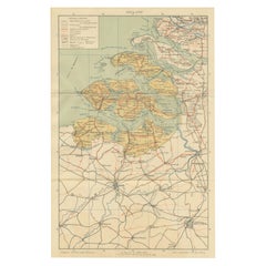 Rare Antique Map of Zeeland – Sleeswijk Atlas of the Netherlands, 1914