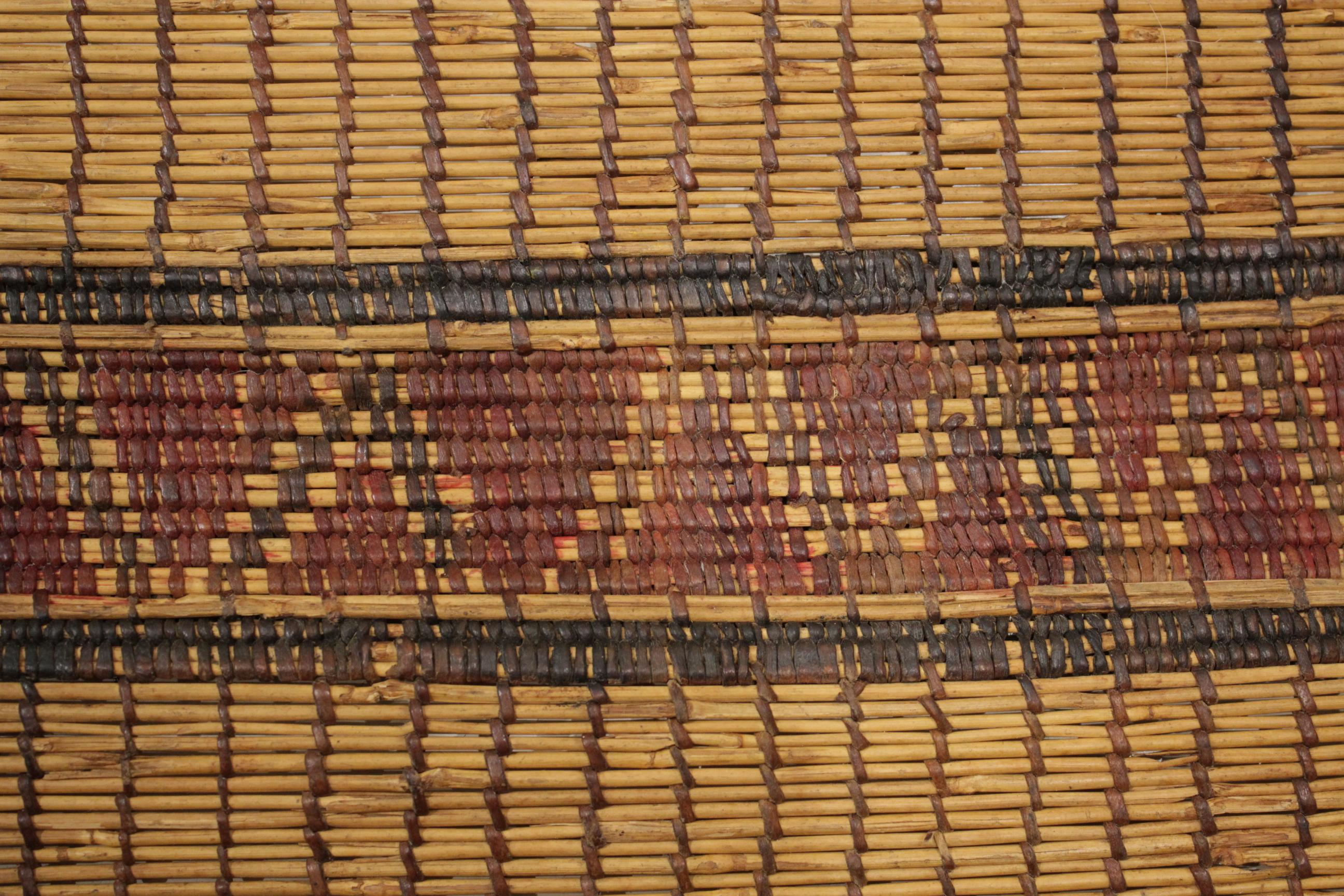 Early 20th Century Rare Antique Mauritanian Saharan Tuareg Leather and Reed Large Rug 