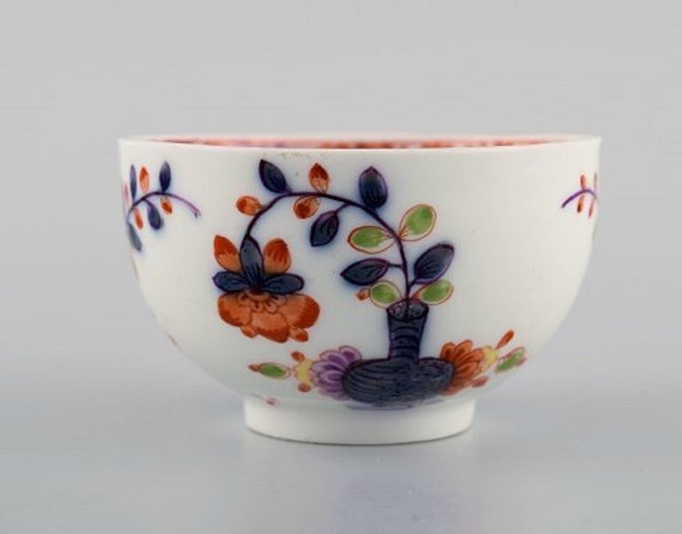 German Rare Antique Meissen Teacup in Hand Painted Porcelain Decorated with Flowers