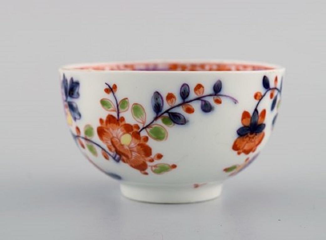 Rare Antique Meissen Teacup in Hand Painted Porcelain Decorated with Flowers 1