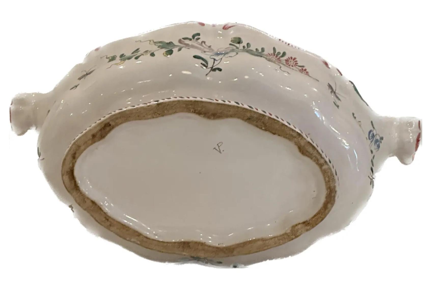 Rare Antique Mid-19th C Veuve Perrin French France Pottery Inkwell In Good Condition For Sale In LOS ANGELES, CA