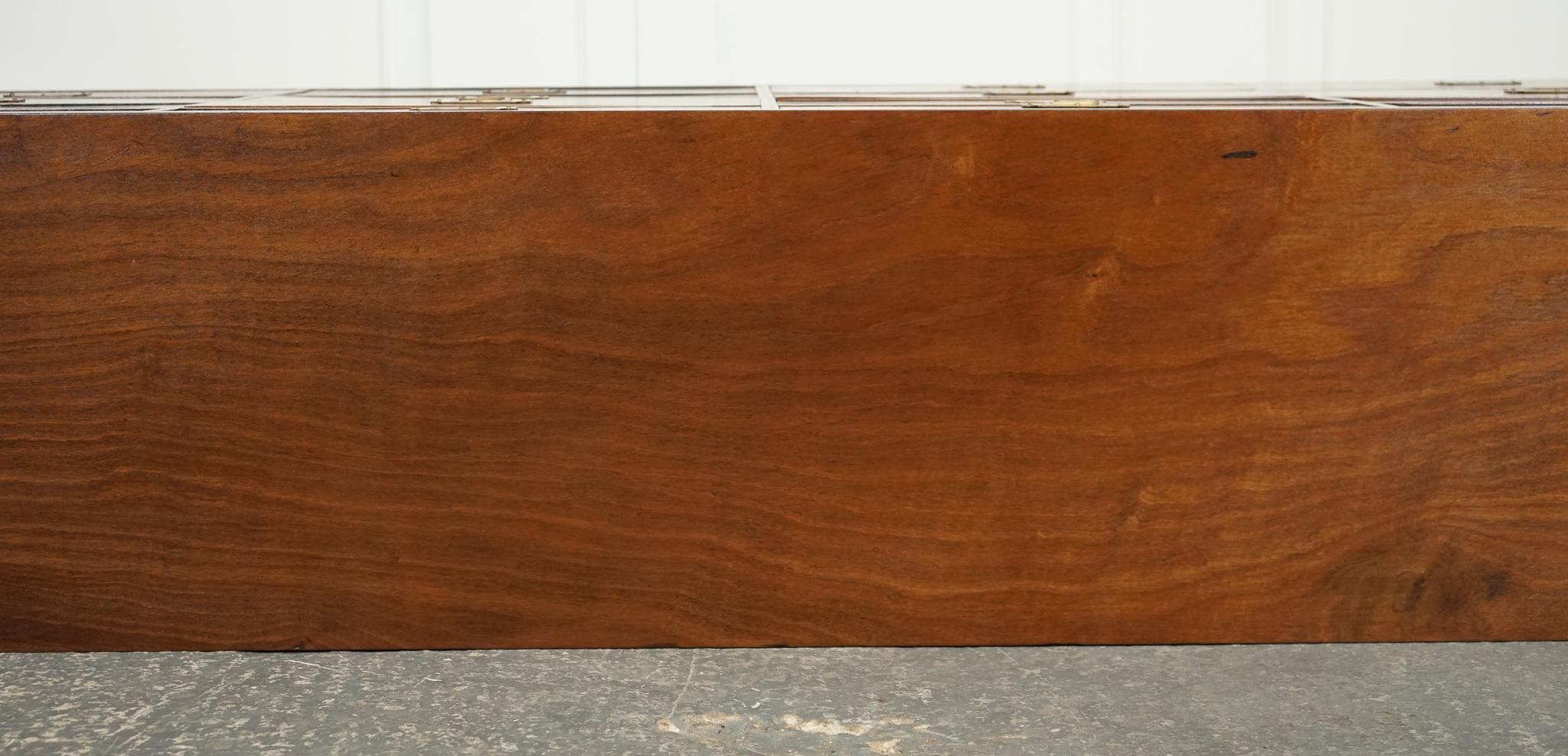 RARE ANTICHE CAMPAGNE MILITARI MERCHANTS COUNTER SiDEBOARD GRADUATED DRAWERS in vendita 5