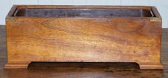 Rare Antique Military Campaign Style Planter Plant Pot Solid Light Mahogany
