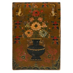 Rare antique Ming Dynasty Period Painting With Flowers