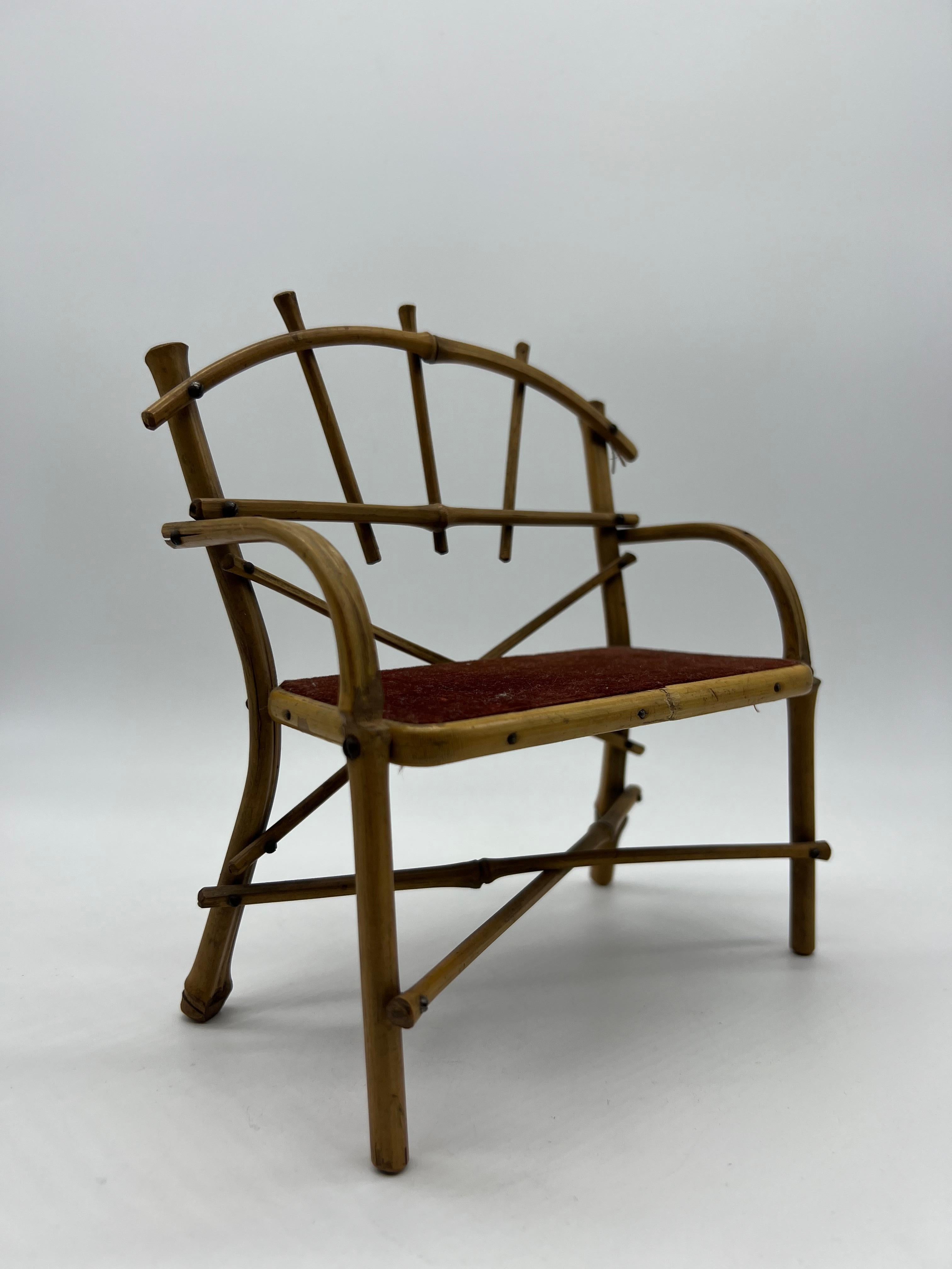 Rare Antique Miniature Bamboo Set Thonet Style For Sale 5