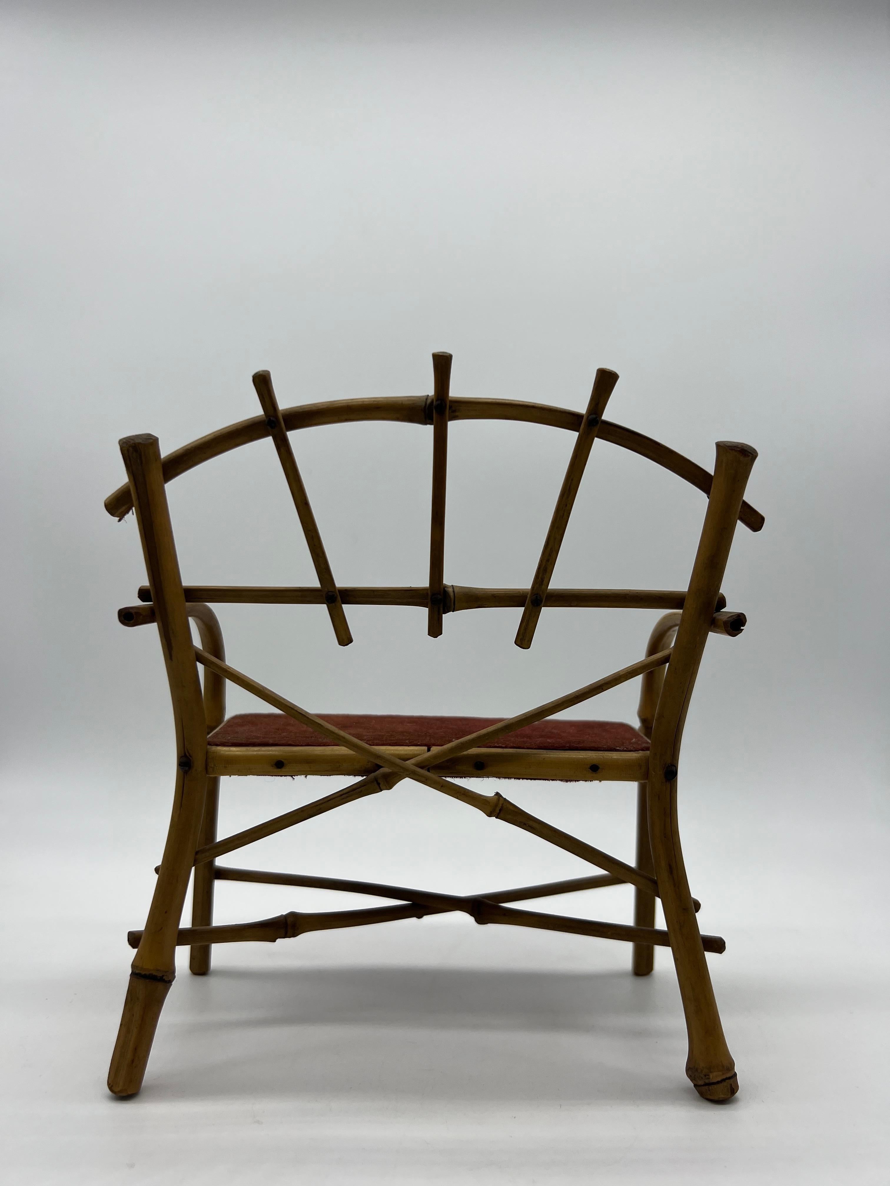 Other Rare Antique Miniature Bamboo Set Thonet Style For Sale