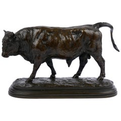Rare modèle ancien de sculpture française de Taureau en bronze par Rosa Bonheur