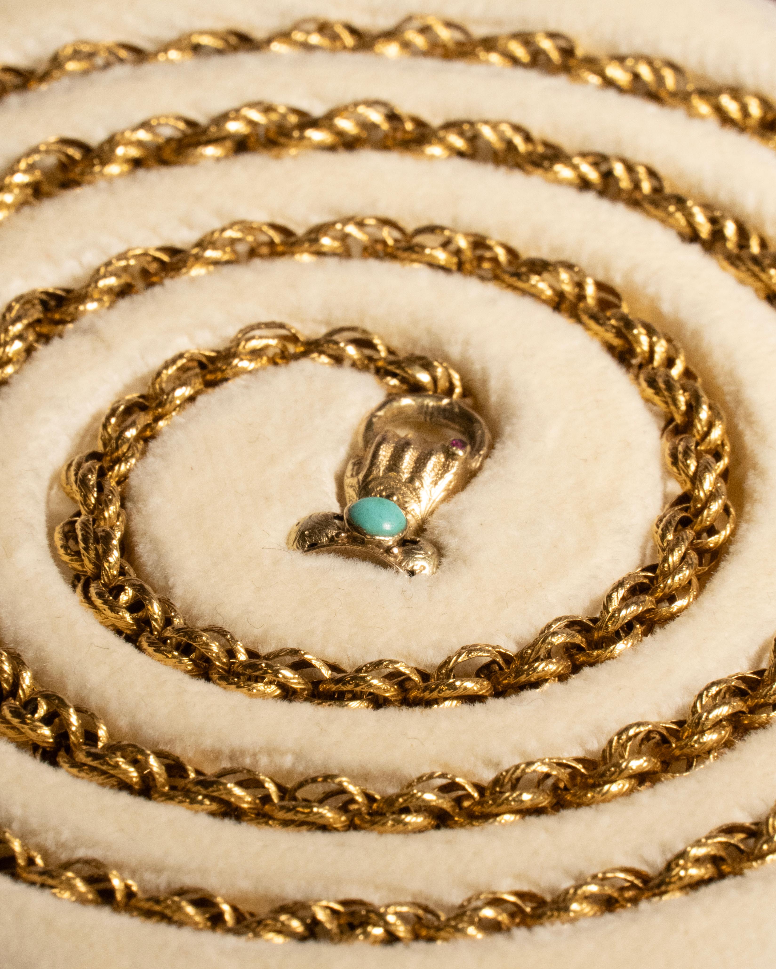 Victorian Rare Antique Muff Chain 20k gold For Sale
